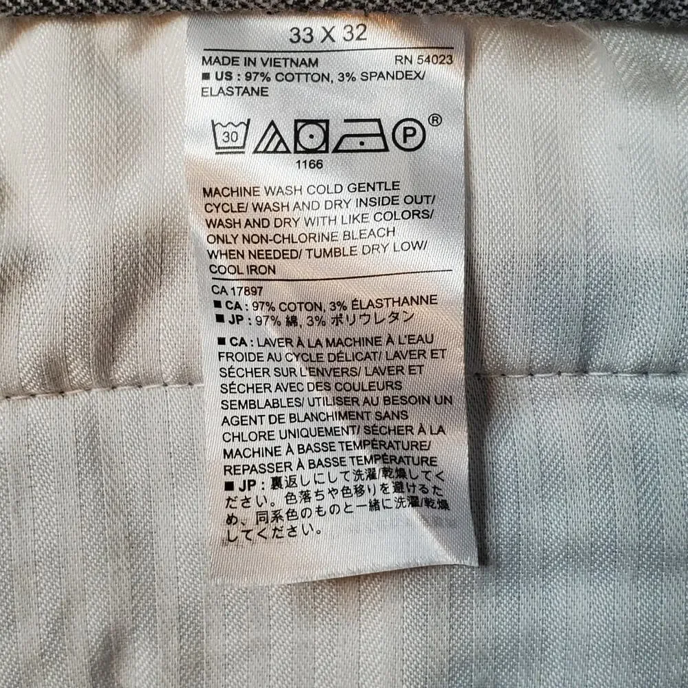Banana Republic Men's Size 33X30 NWT Mason Athletic-Fit E-Waist Pant Gray 603187